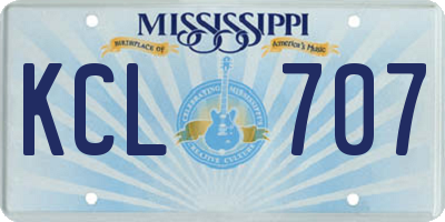 MS license plate KCL707