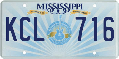 MS license plate KCL716