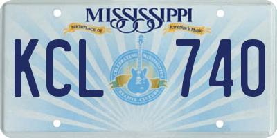 MS license plate KCL740