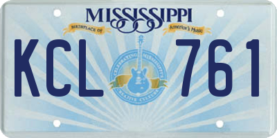 MS license plate KCL761