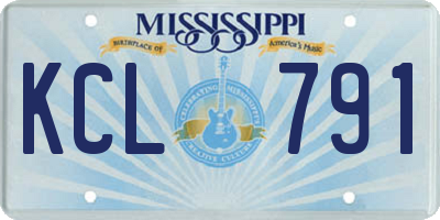 MS license plate KCL791