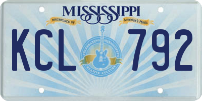 MS license plate KCL792