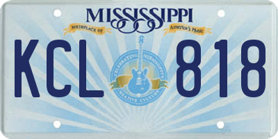 MS license plate KCL818