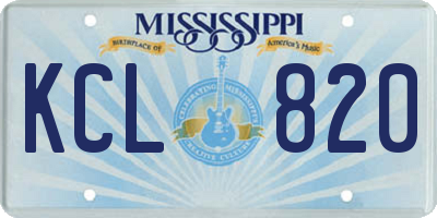 MS license plate KCL820