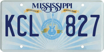 MS license plate KCL827