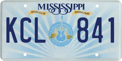 MS license plate KCL841