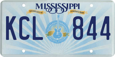MS license plate KCL844