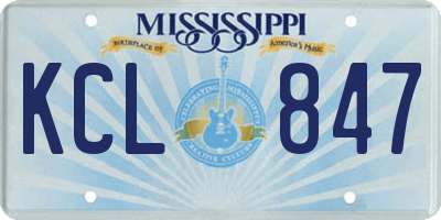 MS license plate KCL847