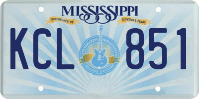 MS license plate KCL851
