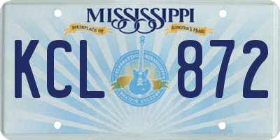 MS license plate KCL872
