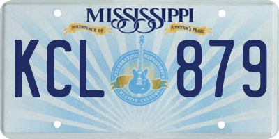 MS license plate KCL879