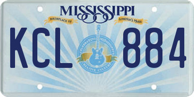 MS license plate KCL884