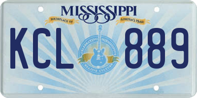 MS license plate KCL889