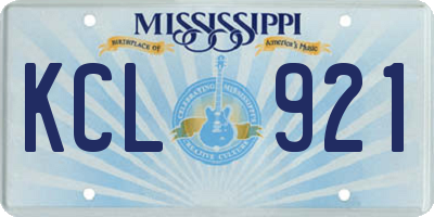 MS license plate KCL921