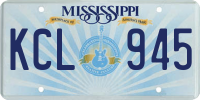 MS license plate KCL945