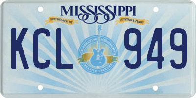 MS license plate KCL949