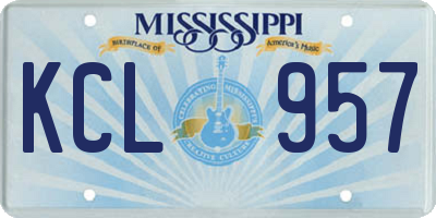 MS license plate KCL957