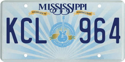 MS license plate KCL964