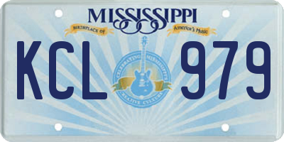MS license plate KCL979