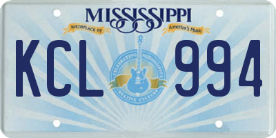 MS license plate KCL994