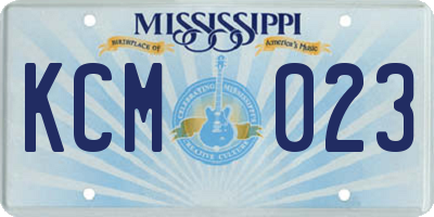 MS license plate KCM023