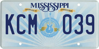 MS license plate KCM039