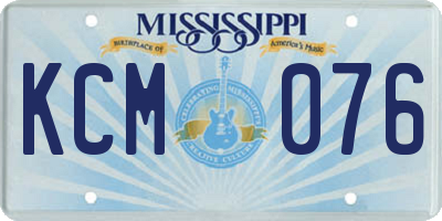 MS license plate KCM076