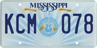 MS license plate KCM078