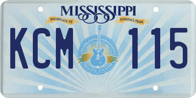 MS license plate KCM115