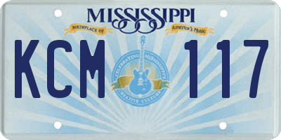 MS license plate KCM117