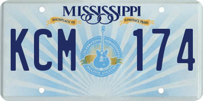 MS license plate KCM174