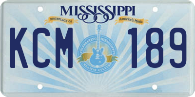 MS license plate KCM189