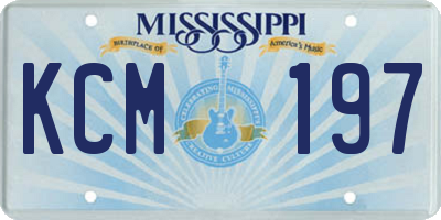 MS license plate KCM197
