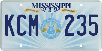 MS license plate KCM235