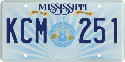 MS license plate KCM251