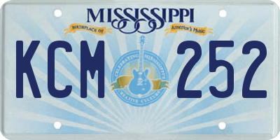 MS license plate KCM252