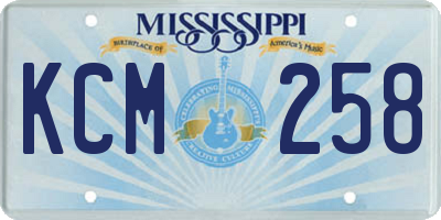 MS license plate KCM258