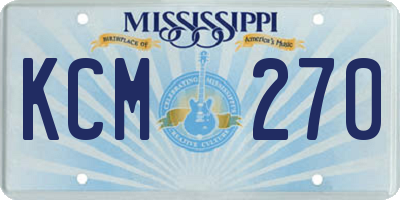 MS license plate KCM270