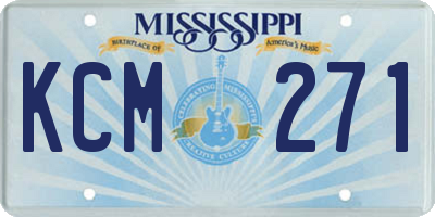 MS license plate KCM271
