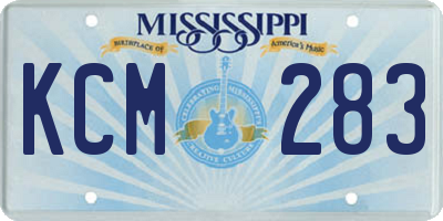 MS license plate KCM283