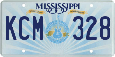 MS license plate KCM328