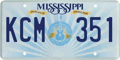 MS license plate KCM351