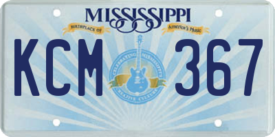 MS license plate KCM367