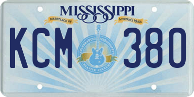 MS license plate KCM380