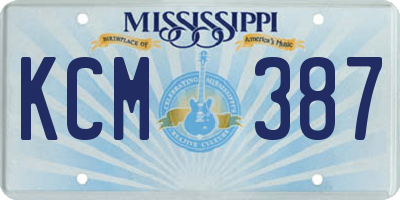 MS license plate KCM387
