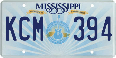 MS license plate KCM394