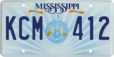 MS license plate KCM412