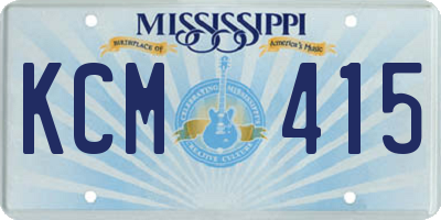 MS license plate KCM415
