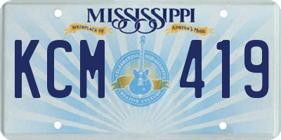 MS license plate KCM419