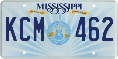 MS license plate KCM462